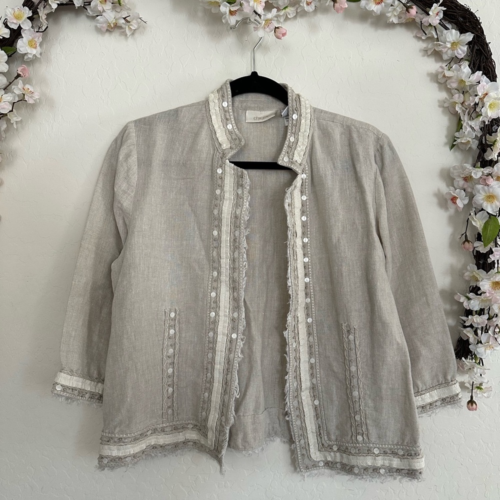 Chico's Light Tan Linen Jacket